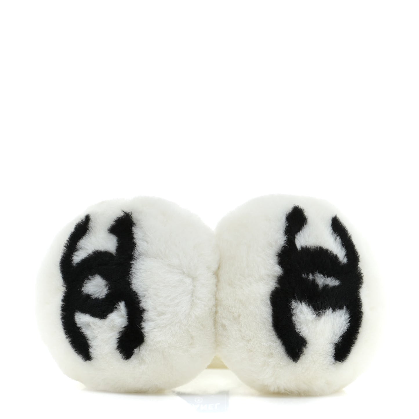 Shearling CC Ear Muffs White Black