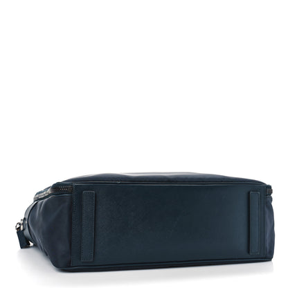 Prada Tessuto Nylon Saffiano Briefcase Blue 4 of 8