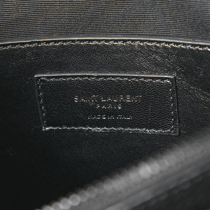Saint Laurent Sheepskin Matelasse Chevron Monogram Large College Satchel Black 7 of 8