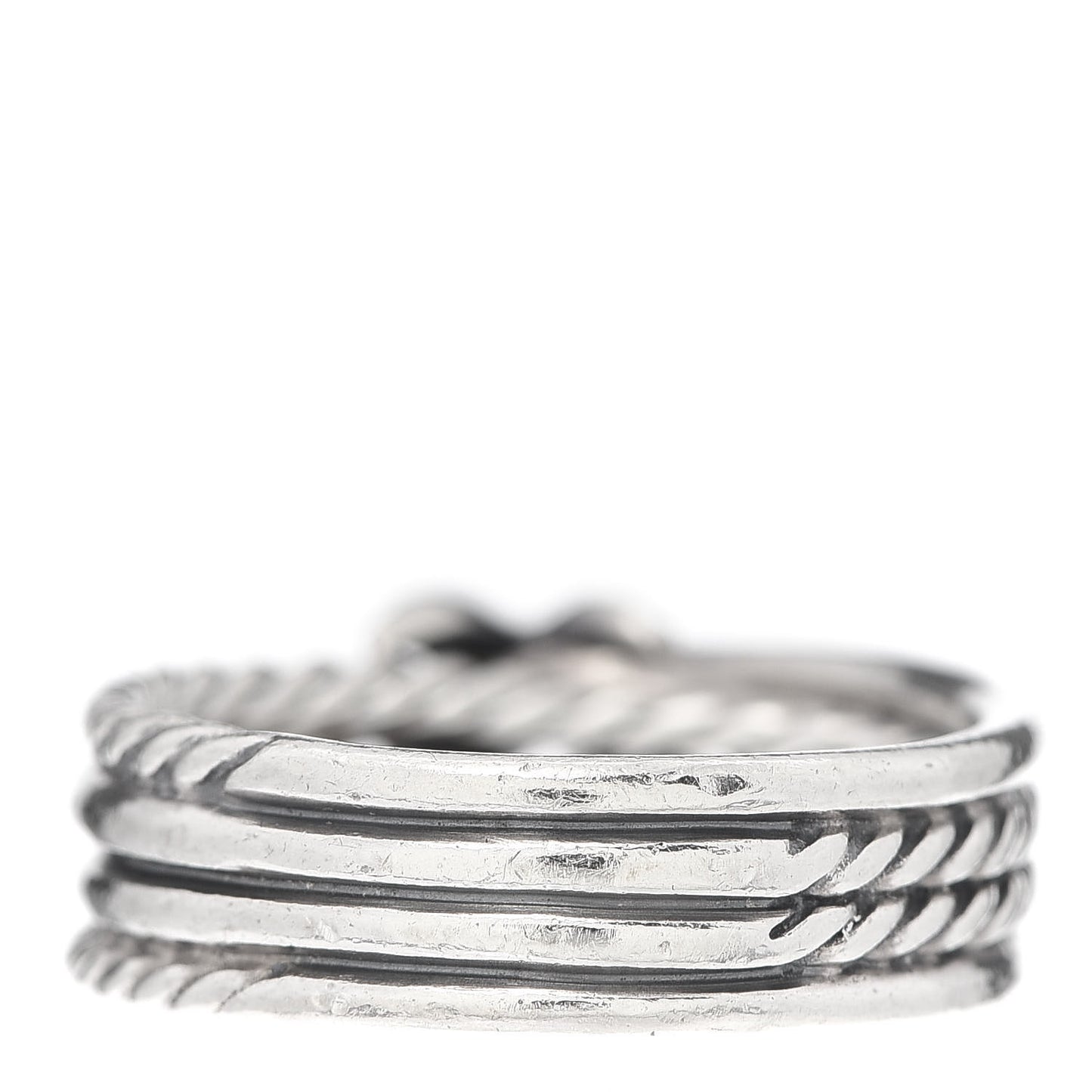 Sterling Silver Diamond X Crossover Ring 54 6.75