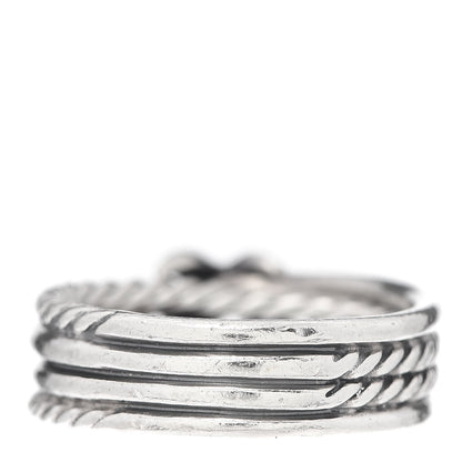 David Yurman Sterling Silver Diamond X Crossover Ring 54 6.75 3 of 4
