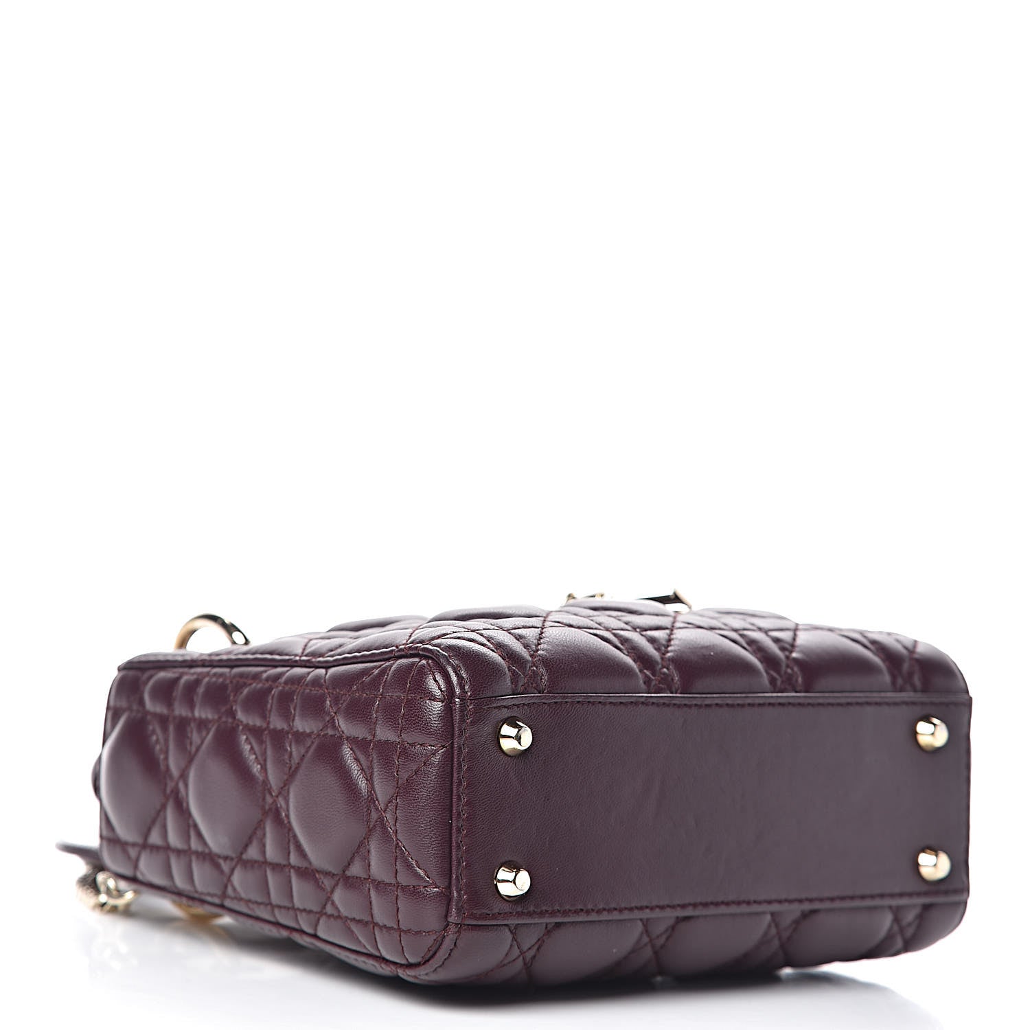 Christian Dior Lambskin Cannage Mini Lady Dior Plum 4 of 14