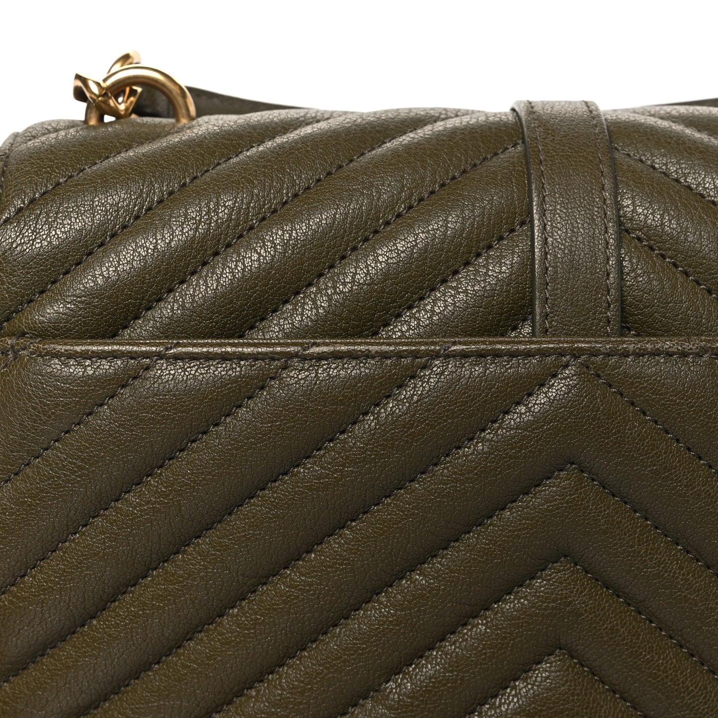 Sheepskin Matelasse Chevron Monogram Medium College Bag Seawood