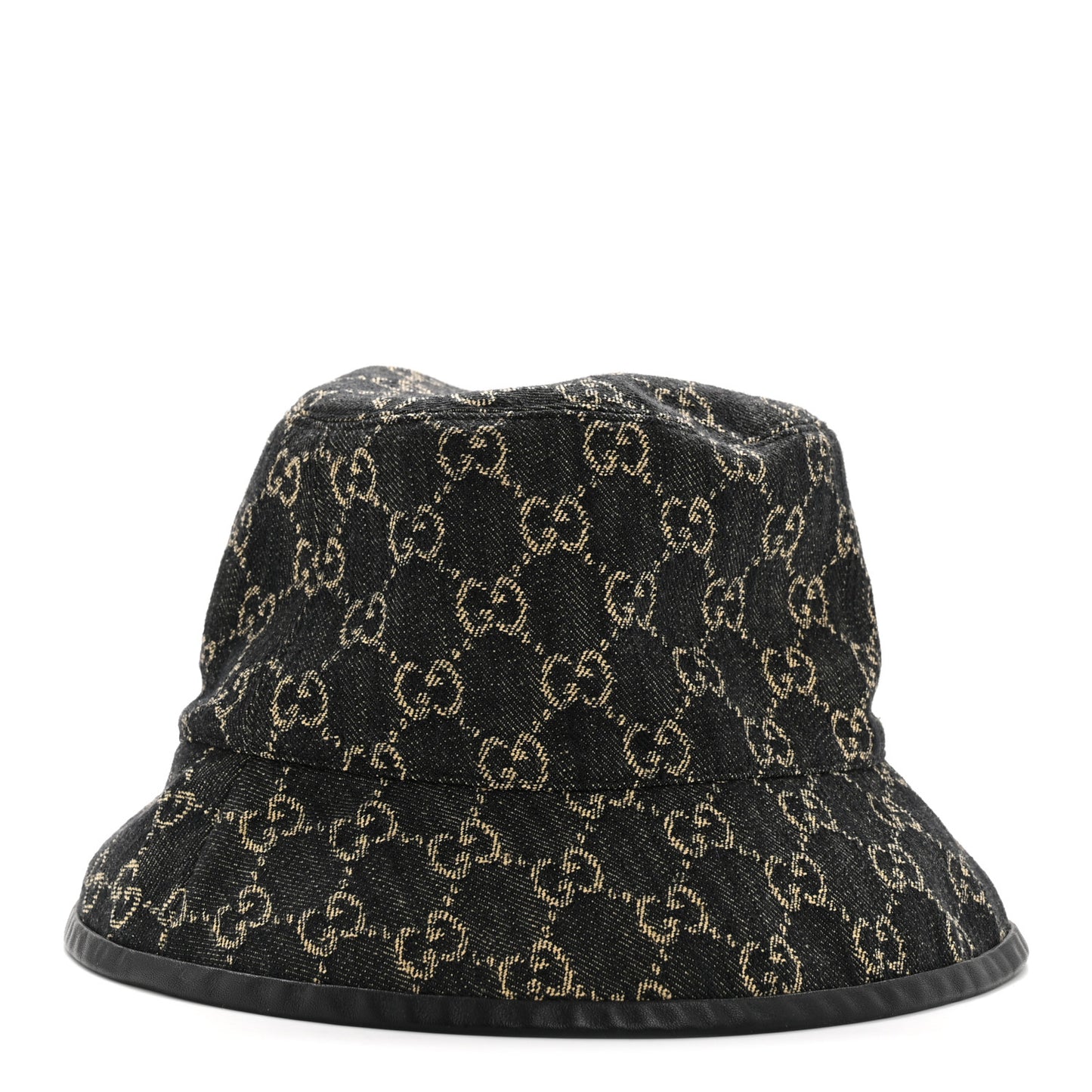 Jacquard Denim GG Monogram Oscar Bucket Hat L Black Ivory