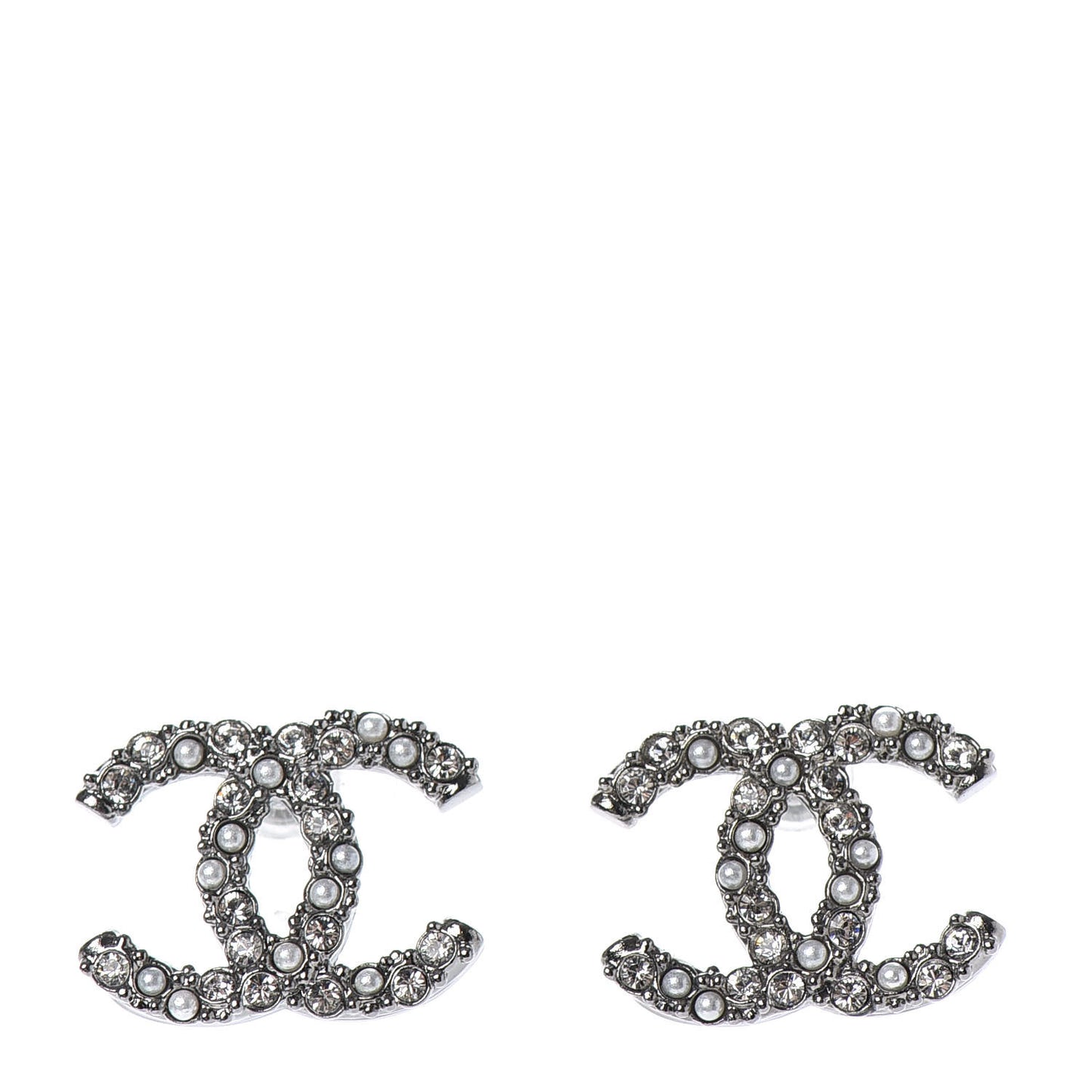 Ruthenium Crystal Pearl Caviar Earrings