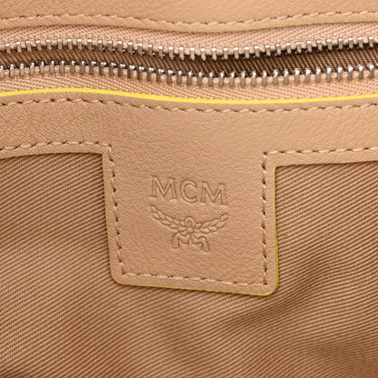 MCM Calfskin Ottomar Monogram Aren Crossbody Pouch Beige Croissant 6 of 8