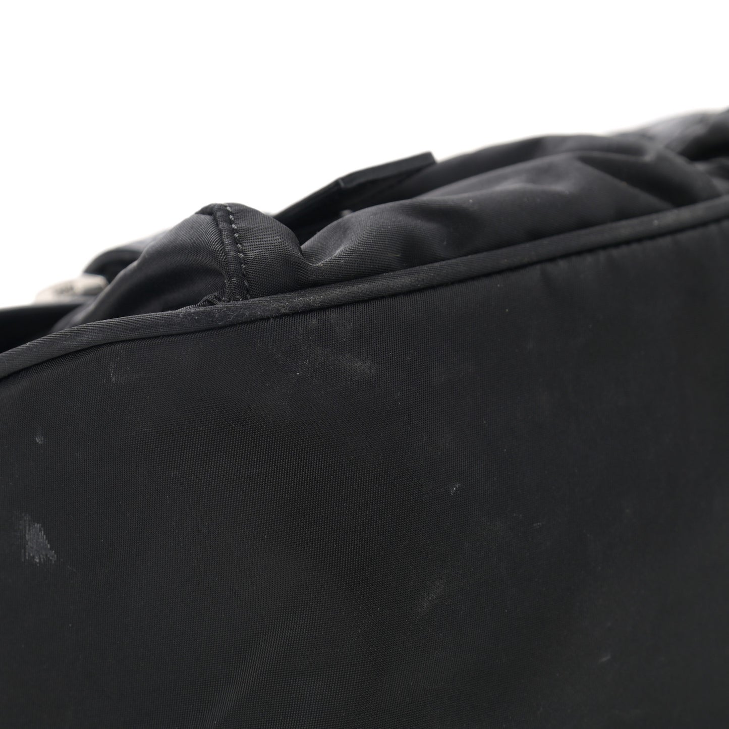 Tessuto Nylon Saffiano Messenger Bag Black