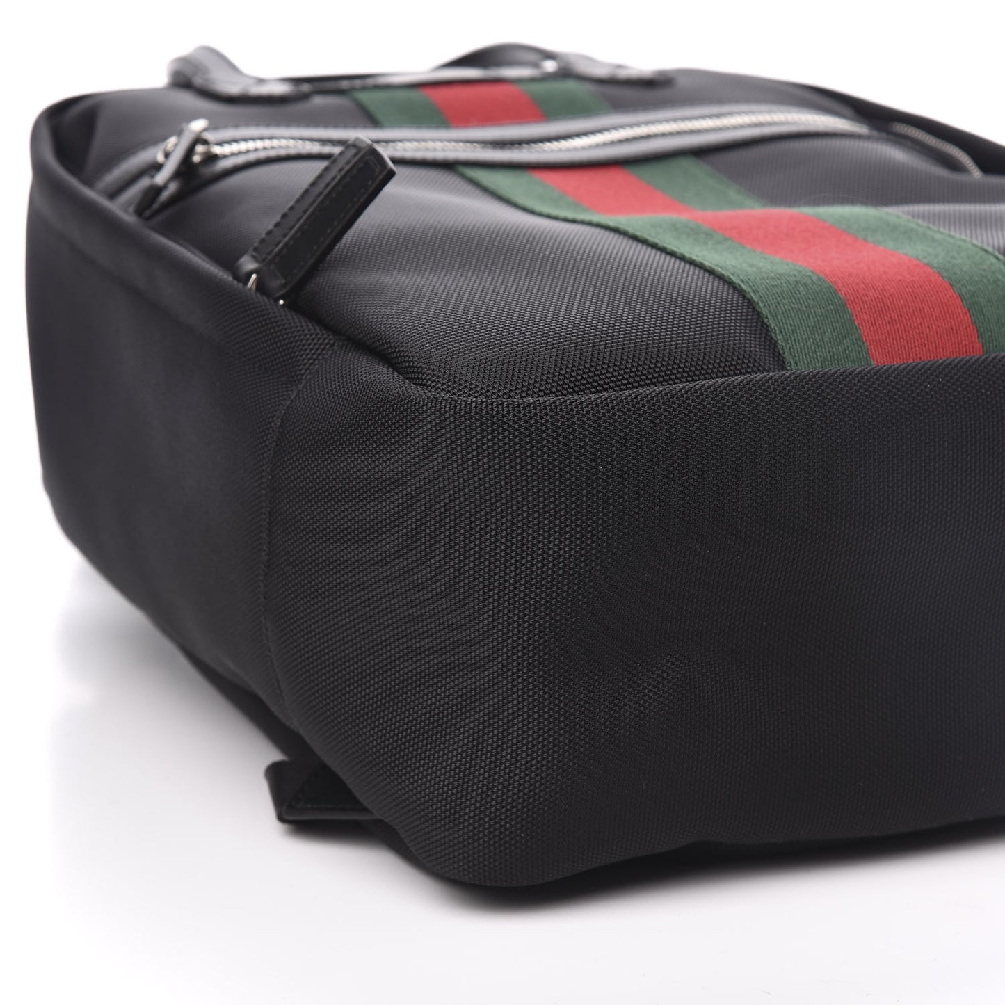 Techno Canvas Appia Calfskin Web Tote Backpack Black