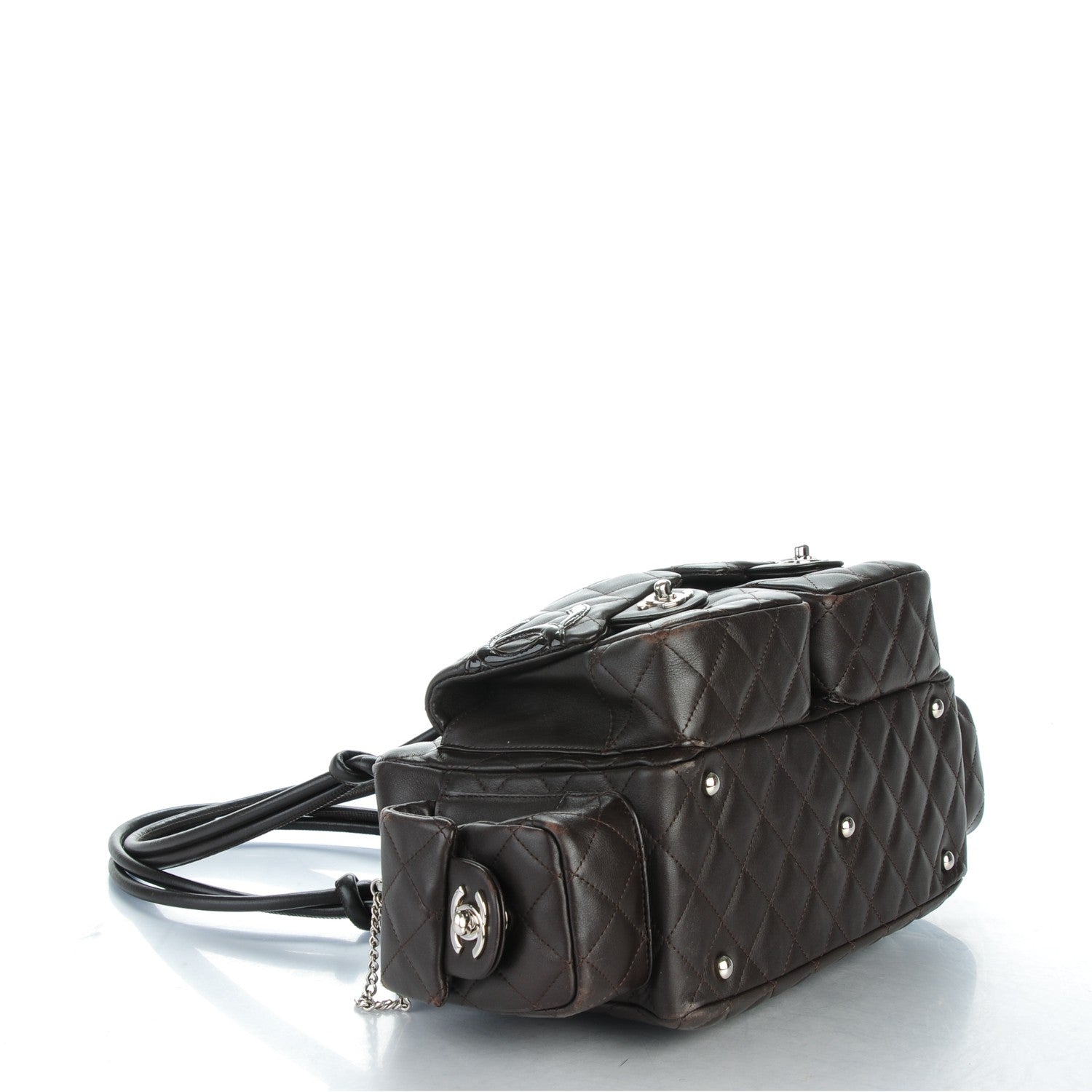 Chanel Calfskin Quilted Small Cambon Multipocket Reporter Dark Brown 4 of 7
