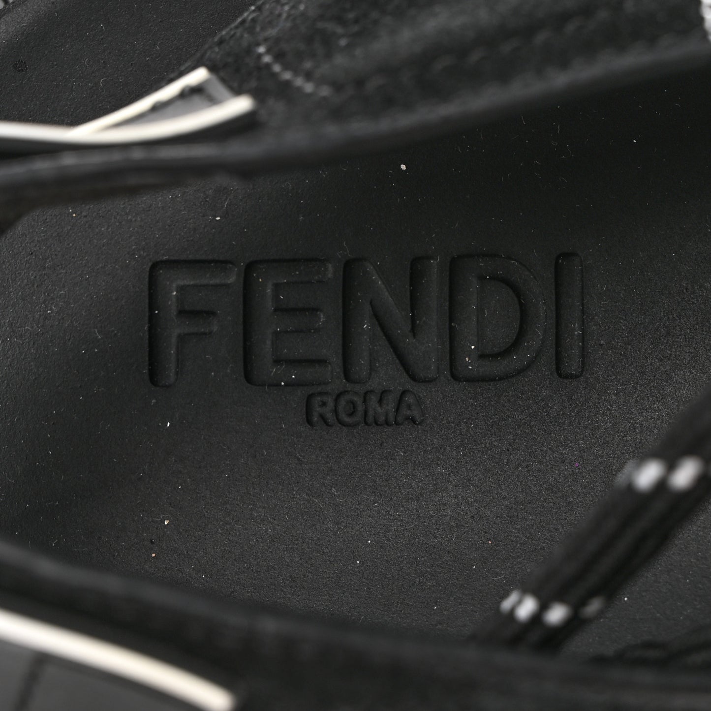 Technical Fabric Jacquard Mesh FF Mens Fendi Force Slingback Sandals 6 Black Grigio