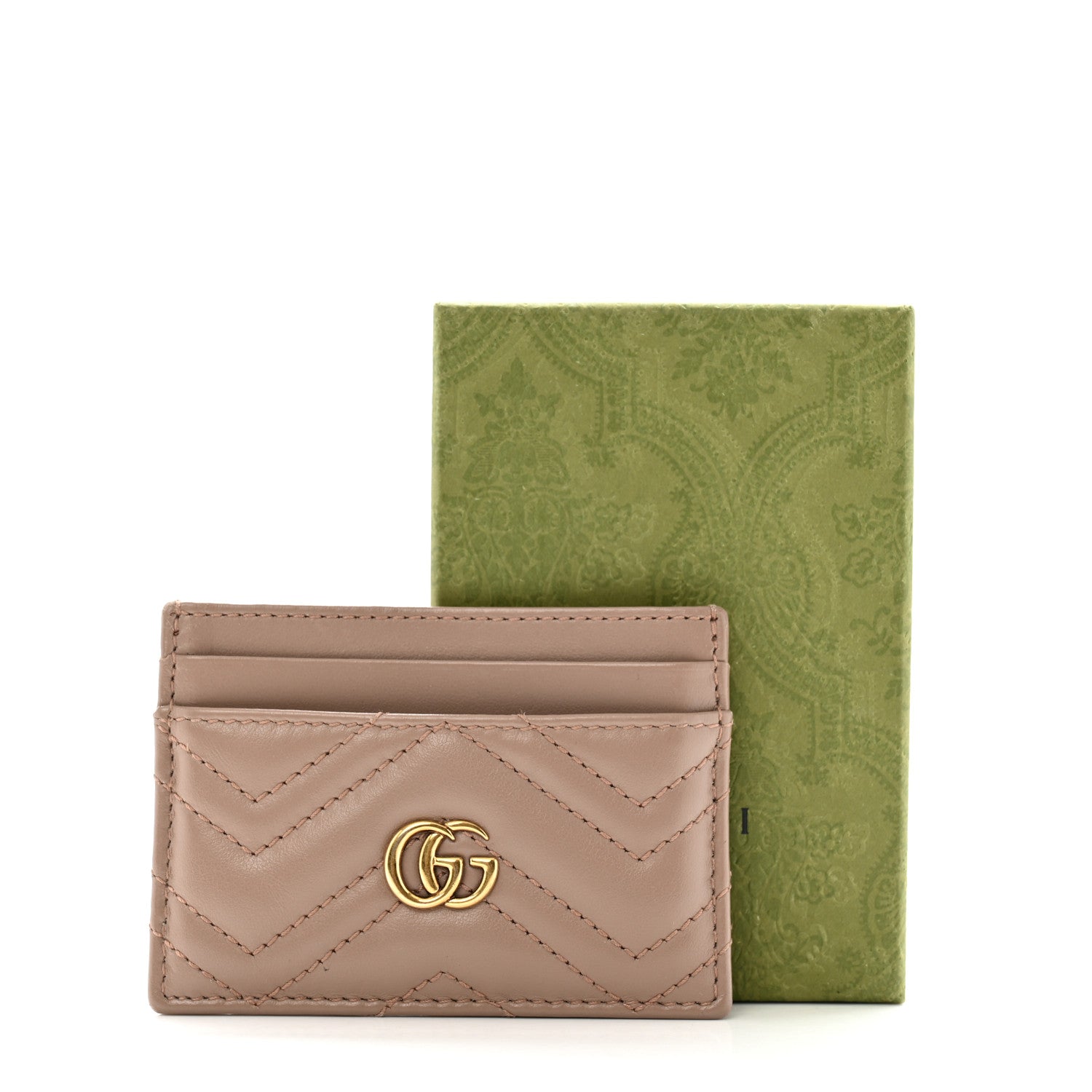 Gucci Calfskin Matelasse GG Marmont Card Holder Porcelain Rose 10 of 10