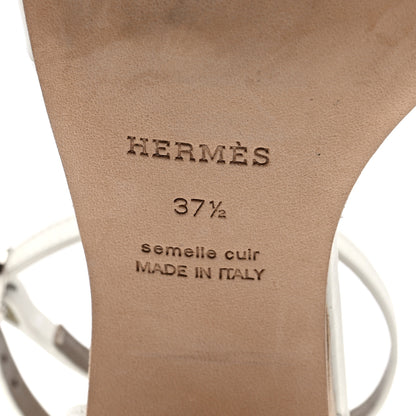 Hermes Calfskin Encens 50 Sandals 37.5 White 7 of 11
