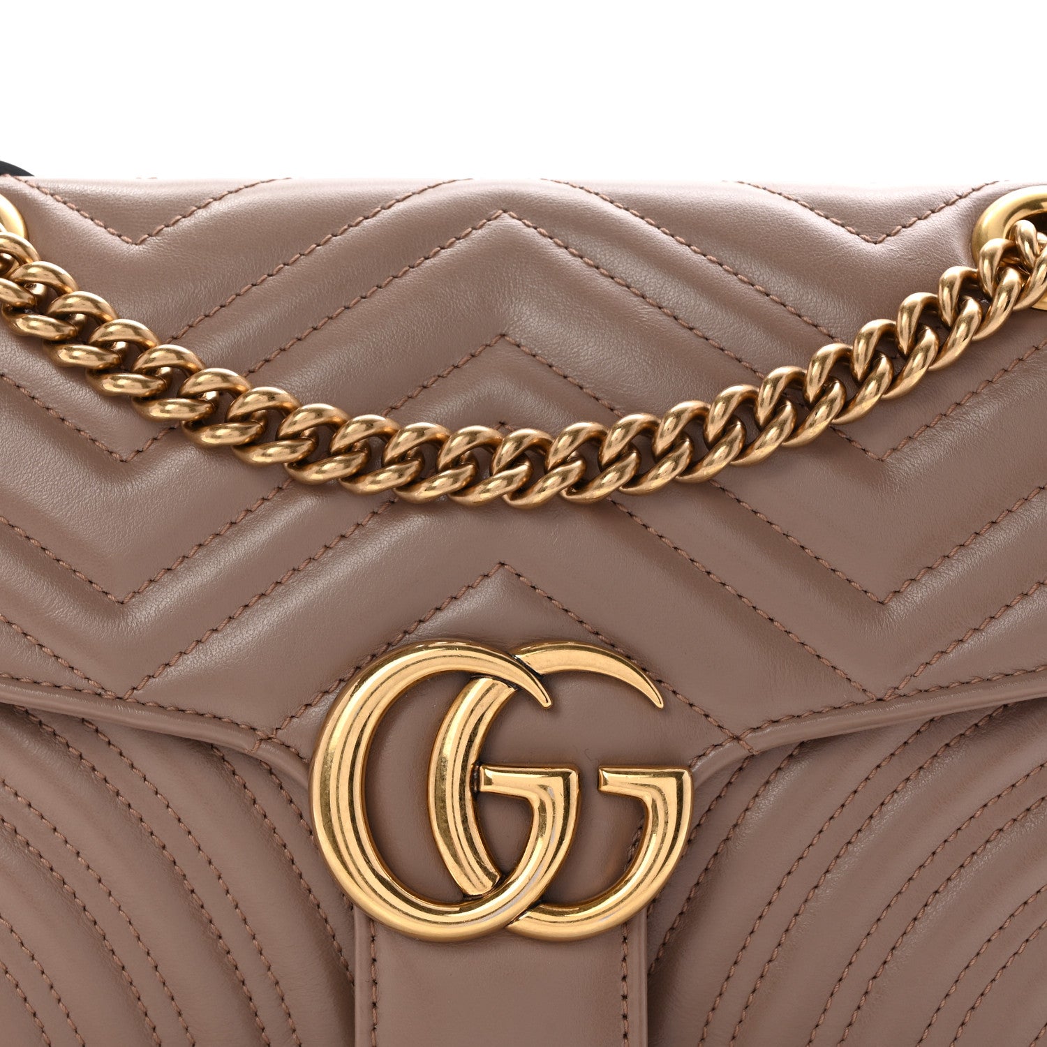 Gucci Calfskin Matelasse Small GG Marmont Shoulder Bag Porcelain Rose 8 of 10