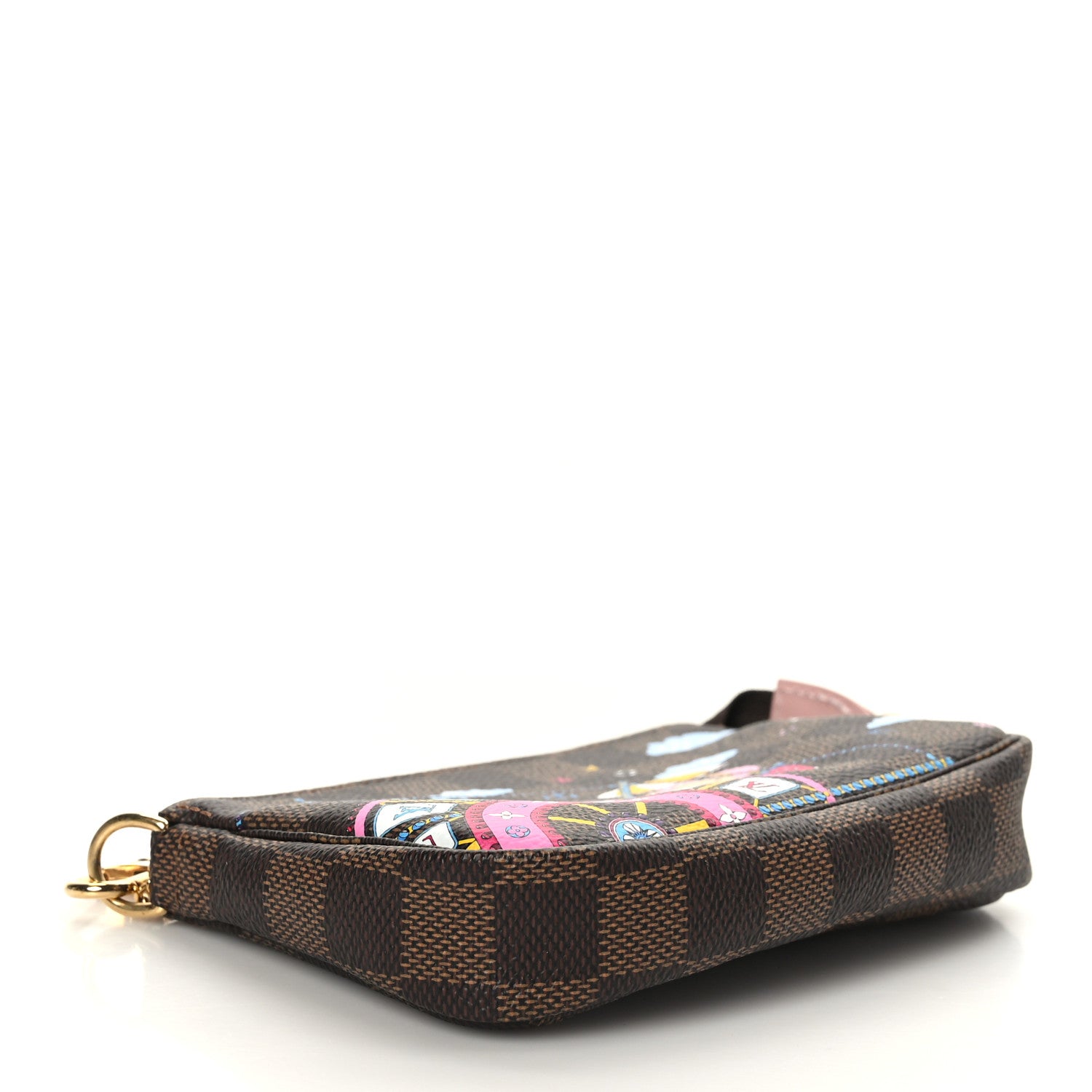 Louis Vuitton Damier Ebene 2020 Christmas Animation Big Wheel Mini Pochette Accessories Rose Ballerine 4 of 9