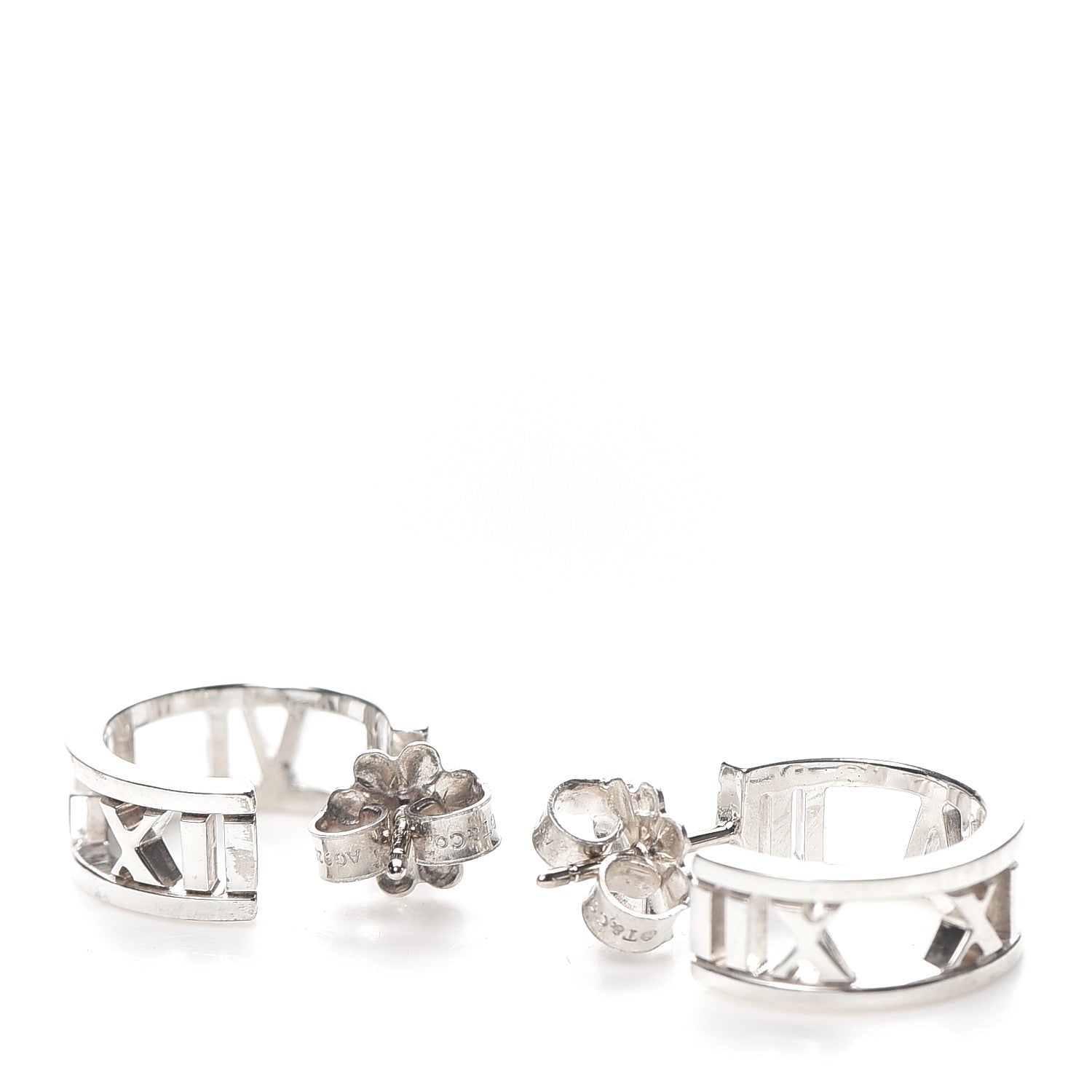 Tiffany Sterling Silver Small Atlas Open Hoop Earrings 3 of 5