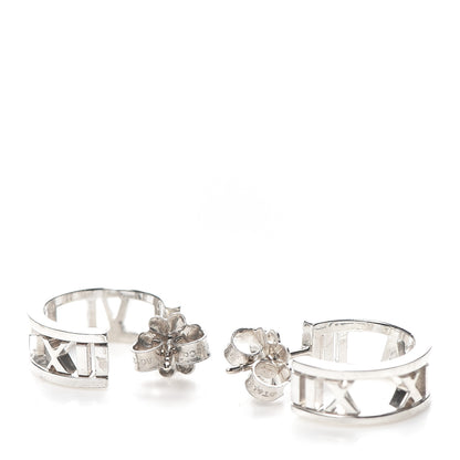 Tiffany Sterling Silver Small Atlas Open Hoop Earrings 3 of 5