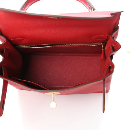 Hermes Togo Kelly Retourne 28 Rouge Vif 5 of 10