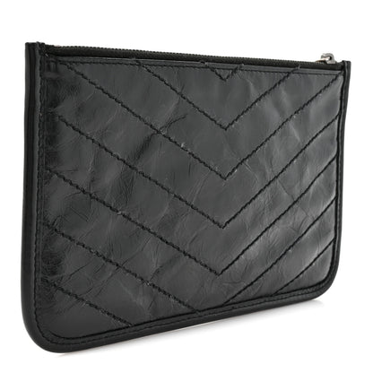 Saint Laurent Crinkled Calfskin Matelasse Monogram Niki Bill Pouch Black 3 of 7