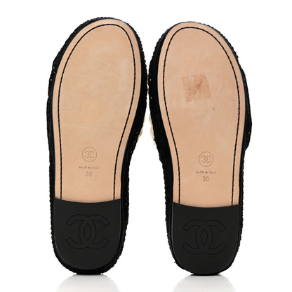 Chanel Crochet Mules 38 Ivory Black 5 of 9