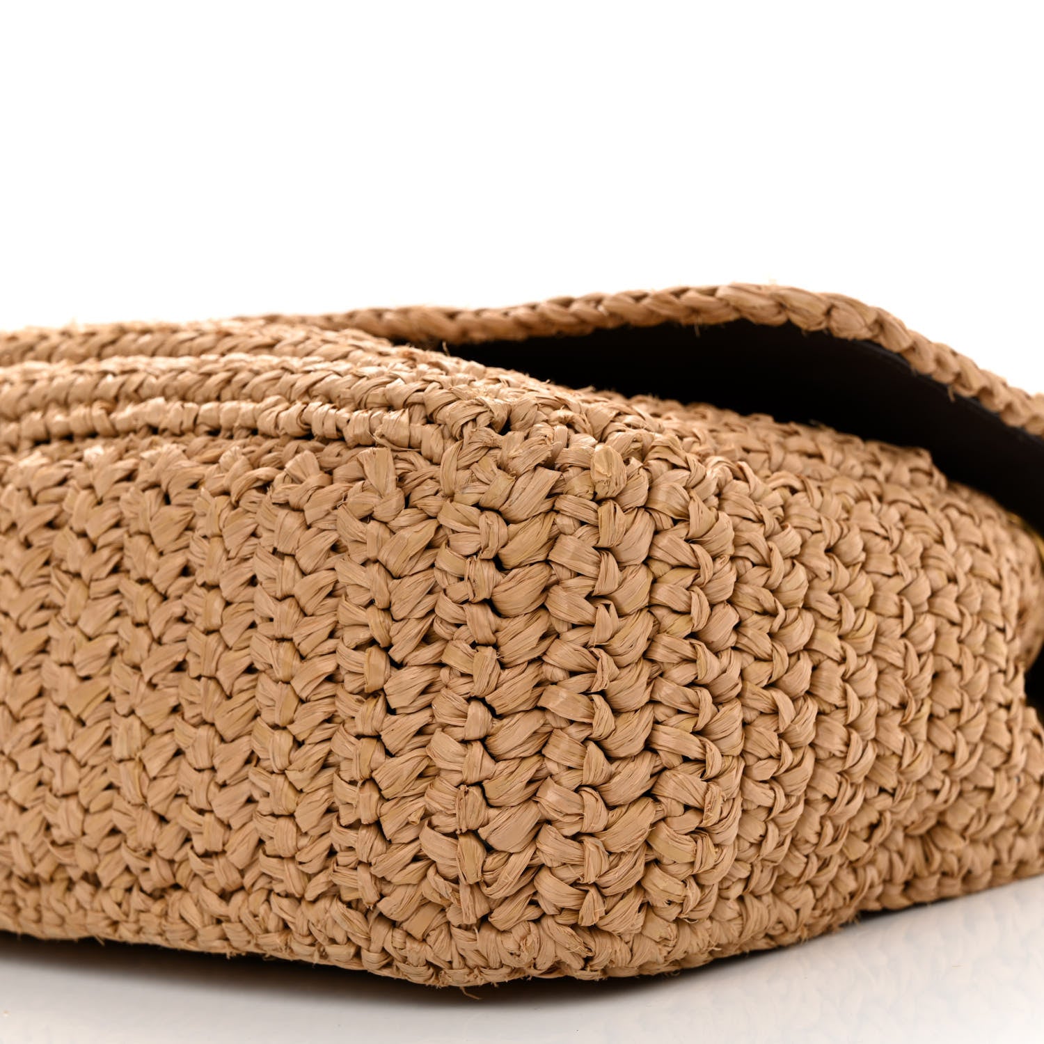 Saint Laurent Raffia Calfskin Monogram Medium Niki Chain Satchel Natural 10 of 13