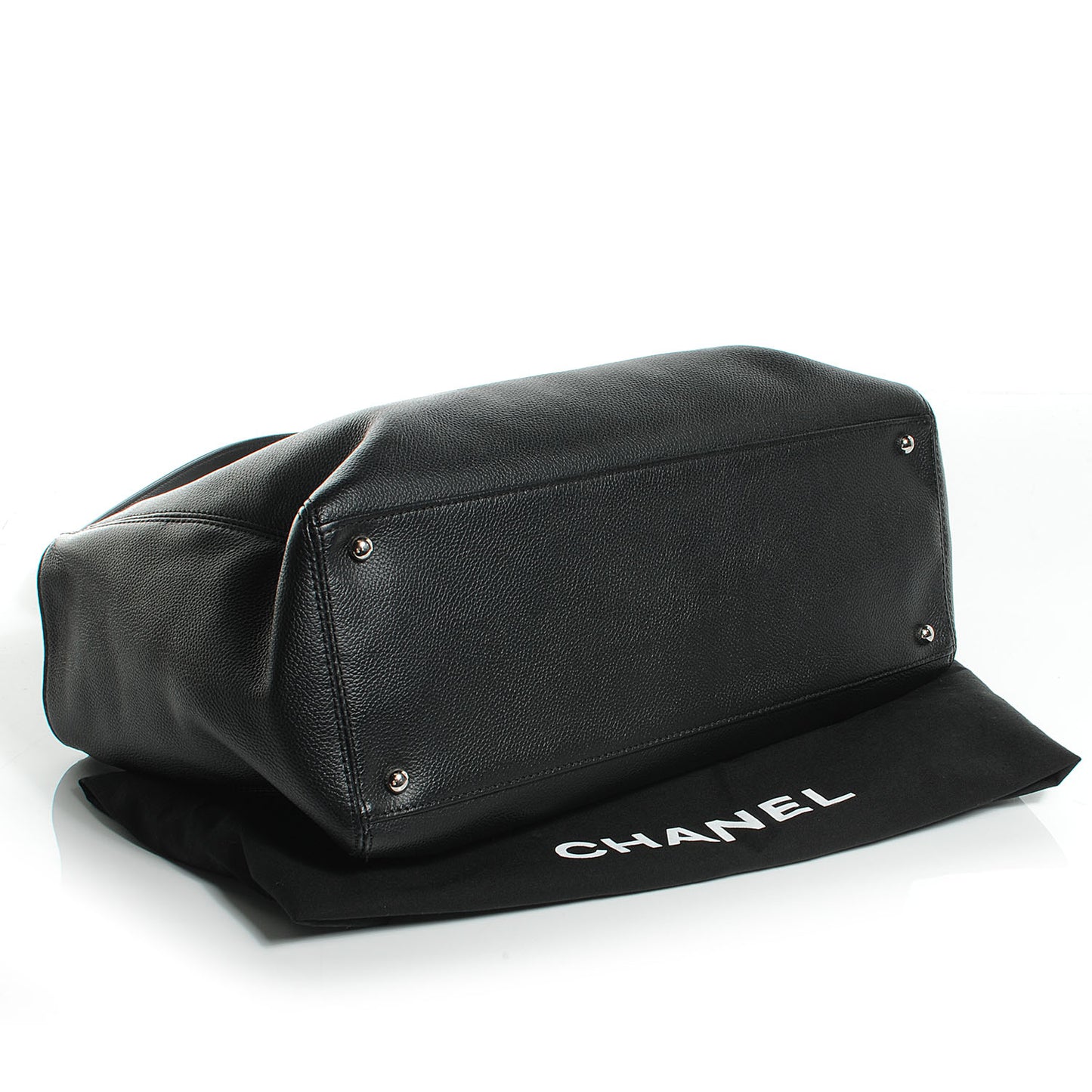 Calfskin Cerf Executive Shopper Tote Black
