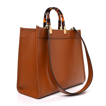 Fendi Vitello King Plexiglass Medium Fendi Sunshine Shopper Tote Cuoio 3 of 13