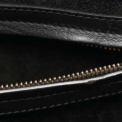 Celine Crocodile Embossed Calfskin Medium Phantom Luggage Black 12 of 13