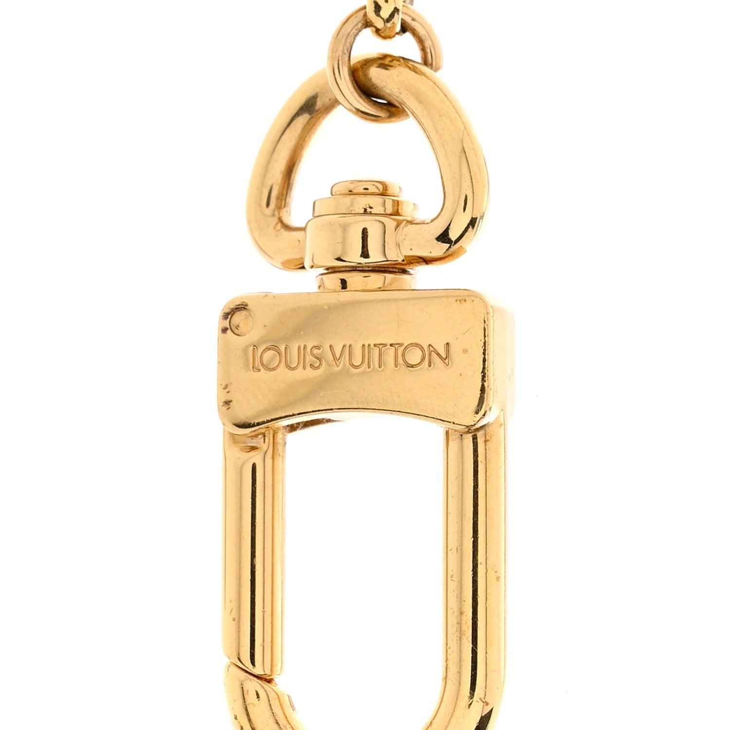 Louis Vuitton Brass Enamel Fleur De Monogram Bag Charm Chain Gold 3 of 5