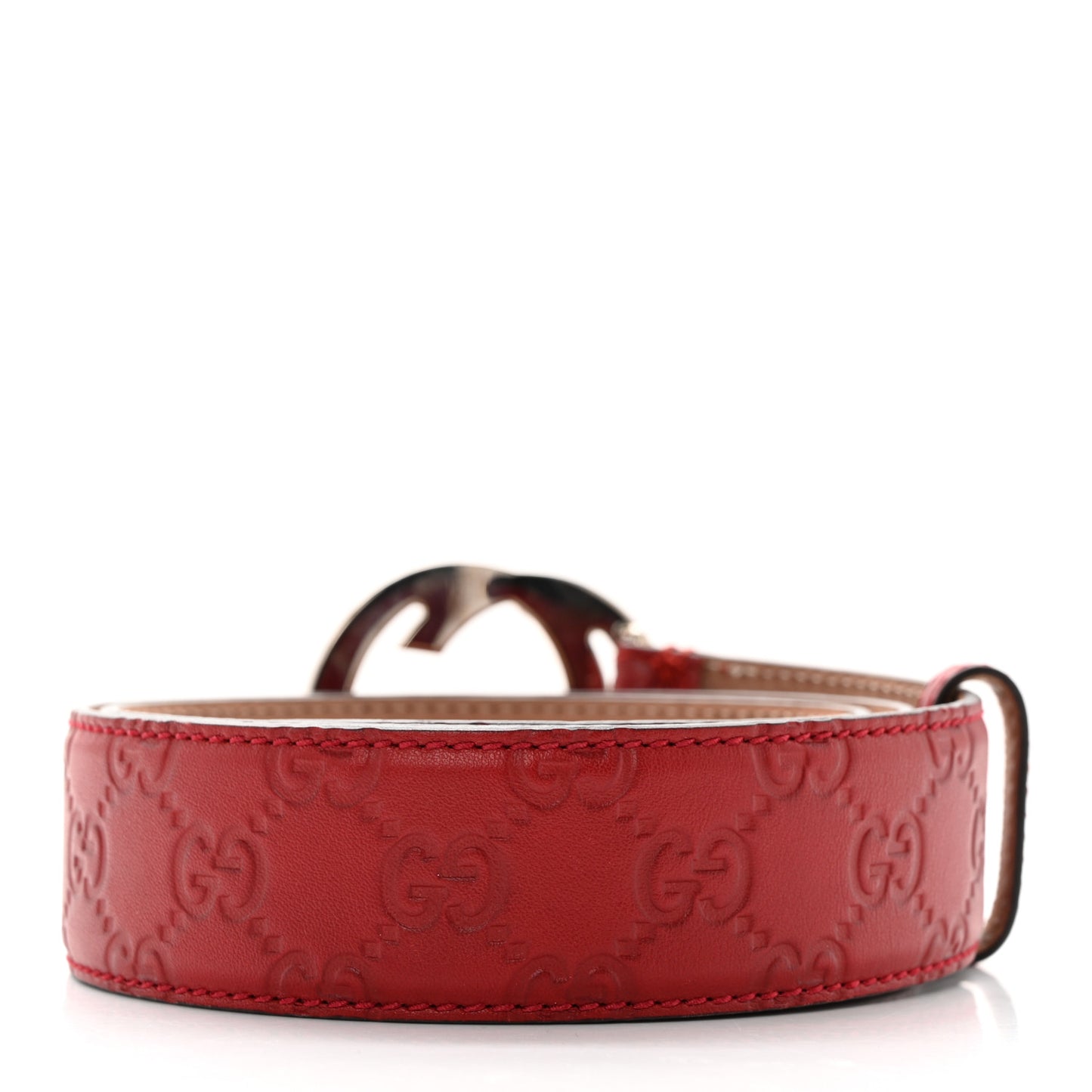 Guccissima Interlocking G 40mm Belt 90 36 Red