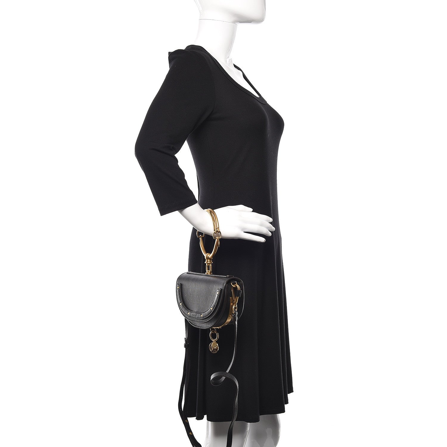 Chloe Calfskin Small Nile Bracelet Minaudiere Bag Black 3 of 11
