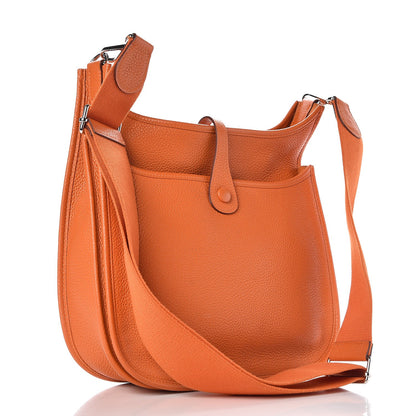 Hermes Taurillon Clemence Evelyne III PM Orange 3 of 9