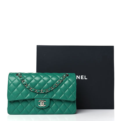 Chanel Caviar Quilted Medium Double Flap Green 10 of 10