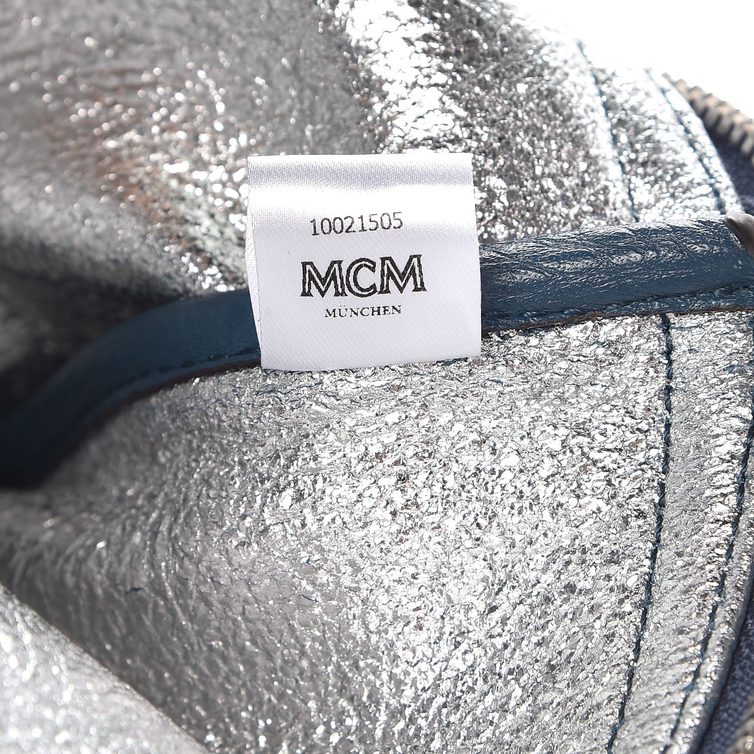 MCM Grained Calfskin Medium Reversible Wandel Tote Blue 9 of 14
