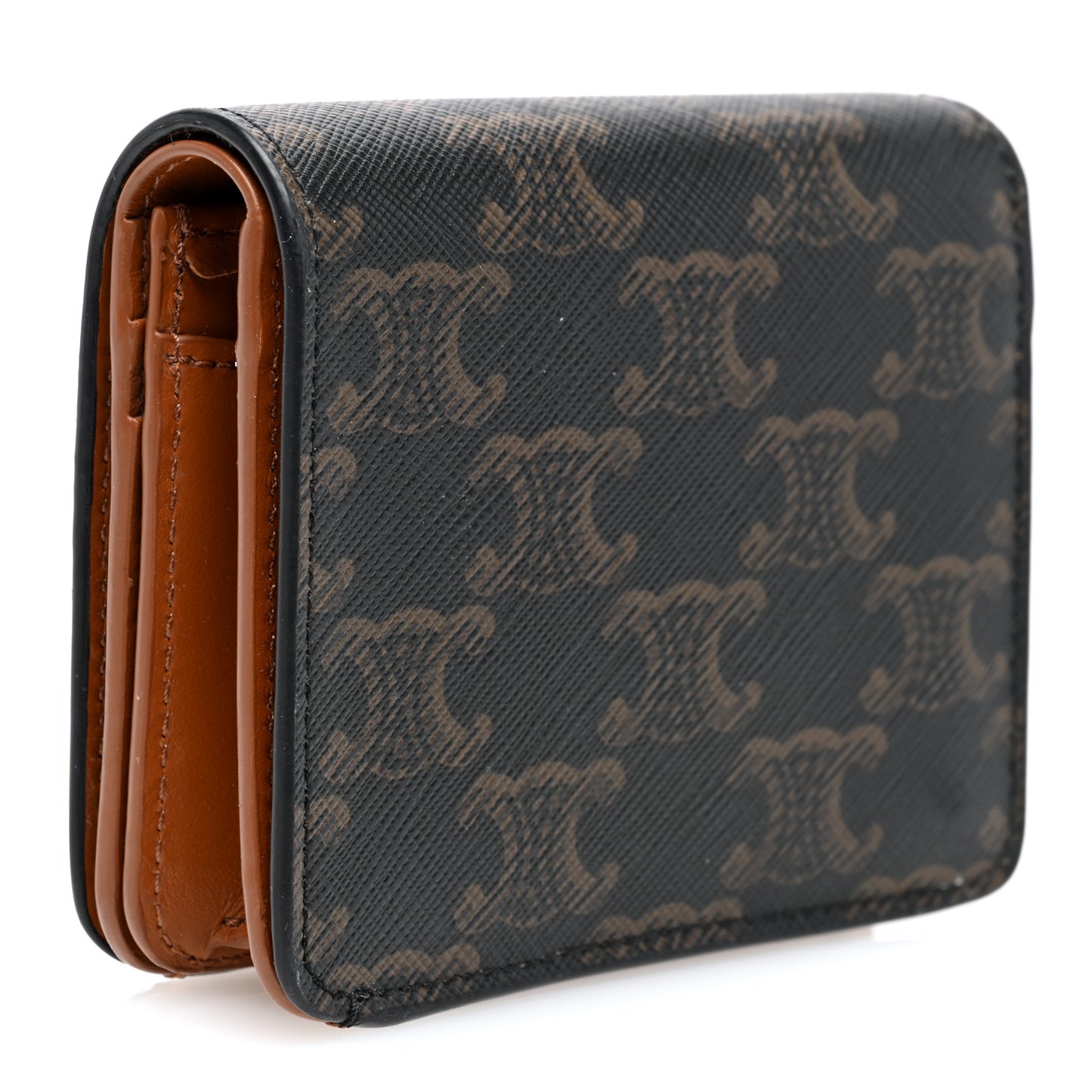 Canvas Triomphe Compact Wallet Tan