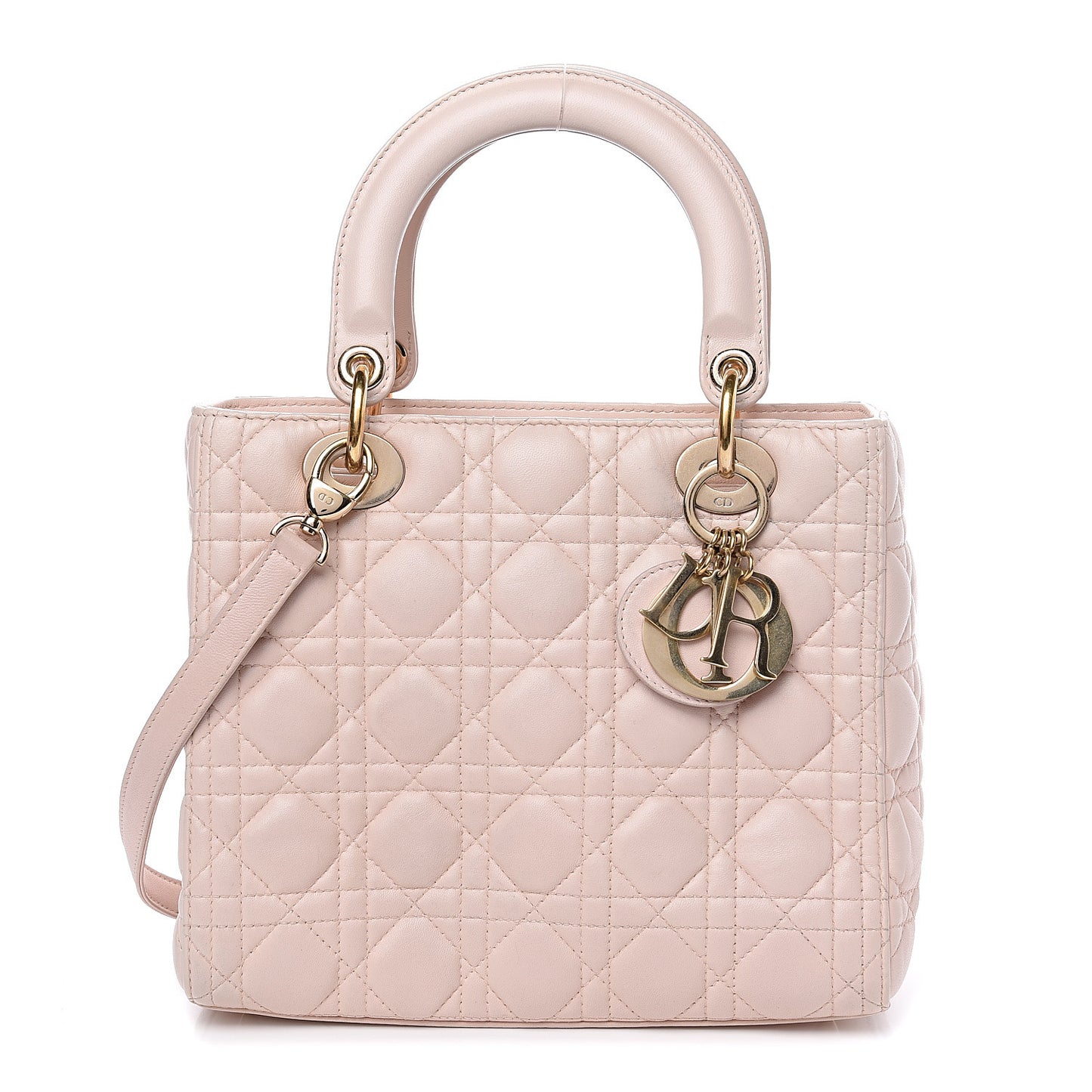 Lambskin Cannage Medium Lady Dior Light Pink