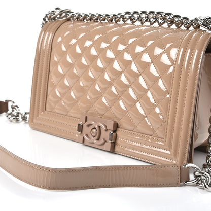 Chanel Patent Quilted Medium Plexiglass Boy Flap Beige 9 of 9
