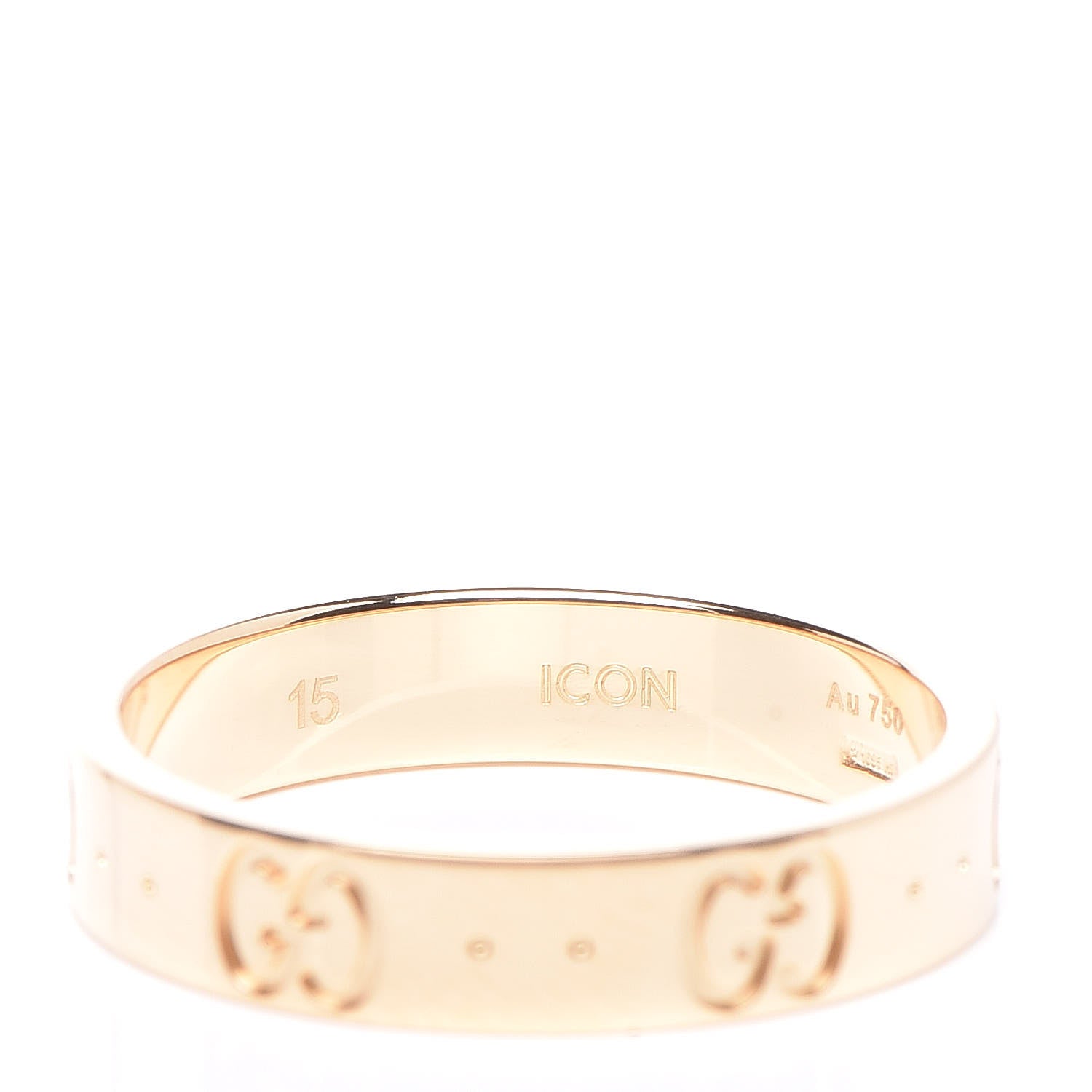 Gucci 18K Yellow Gold 4mm Icon Thin Band Ring 54 7 6 of 8