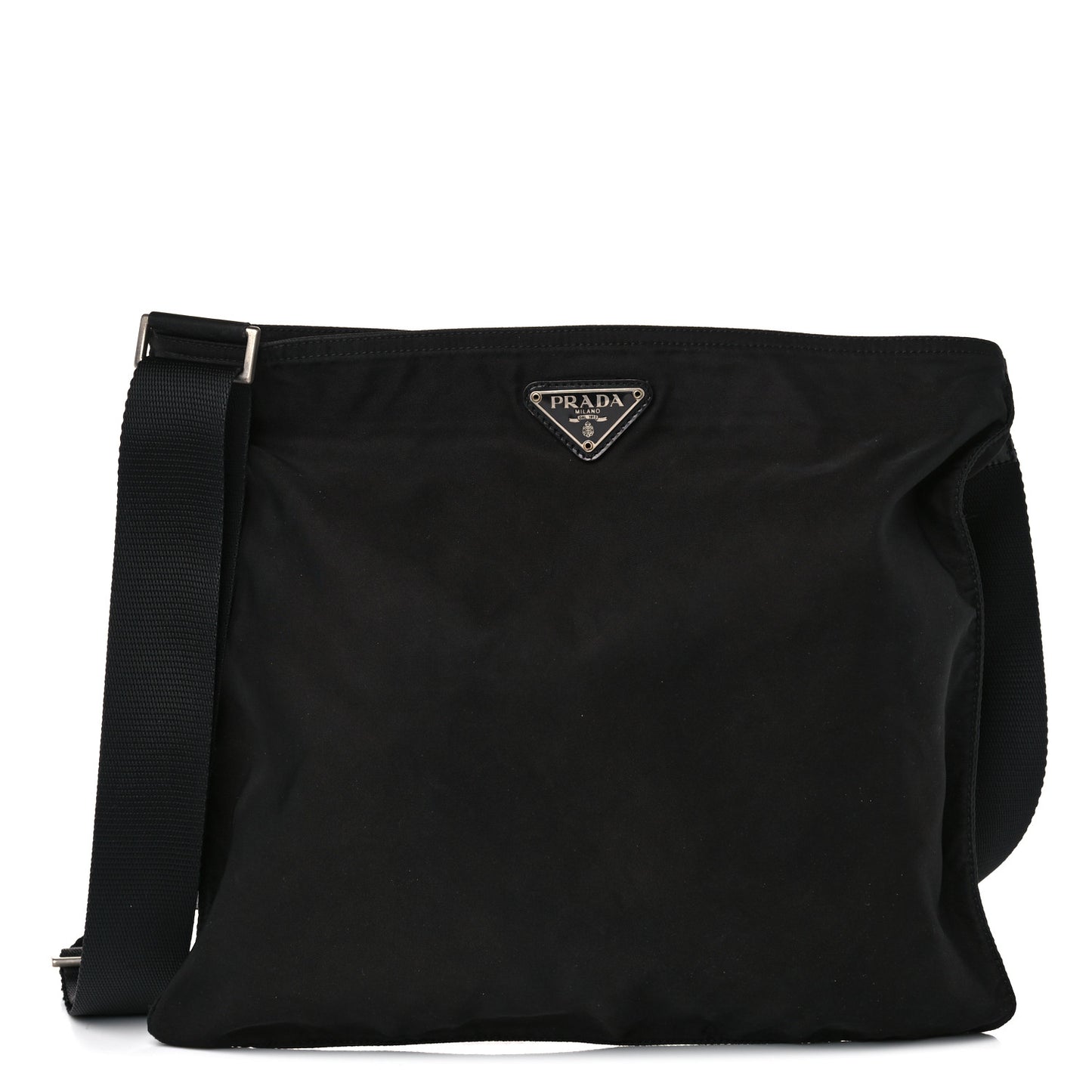 Nylon Vela Flat Messenger Bag Black
