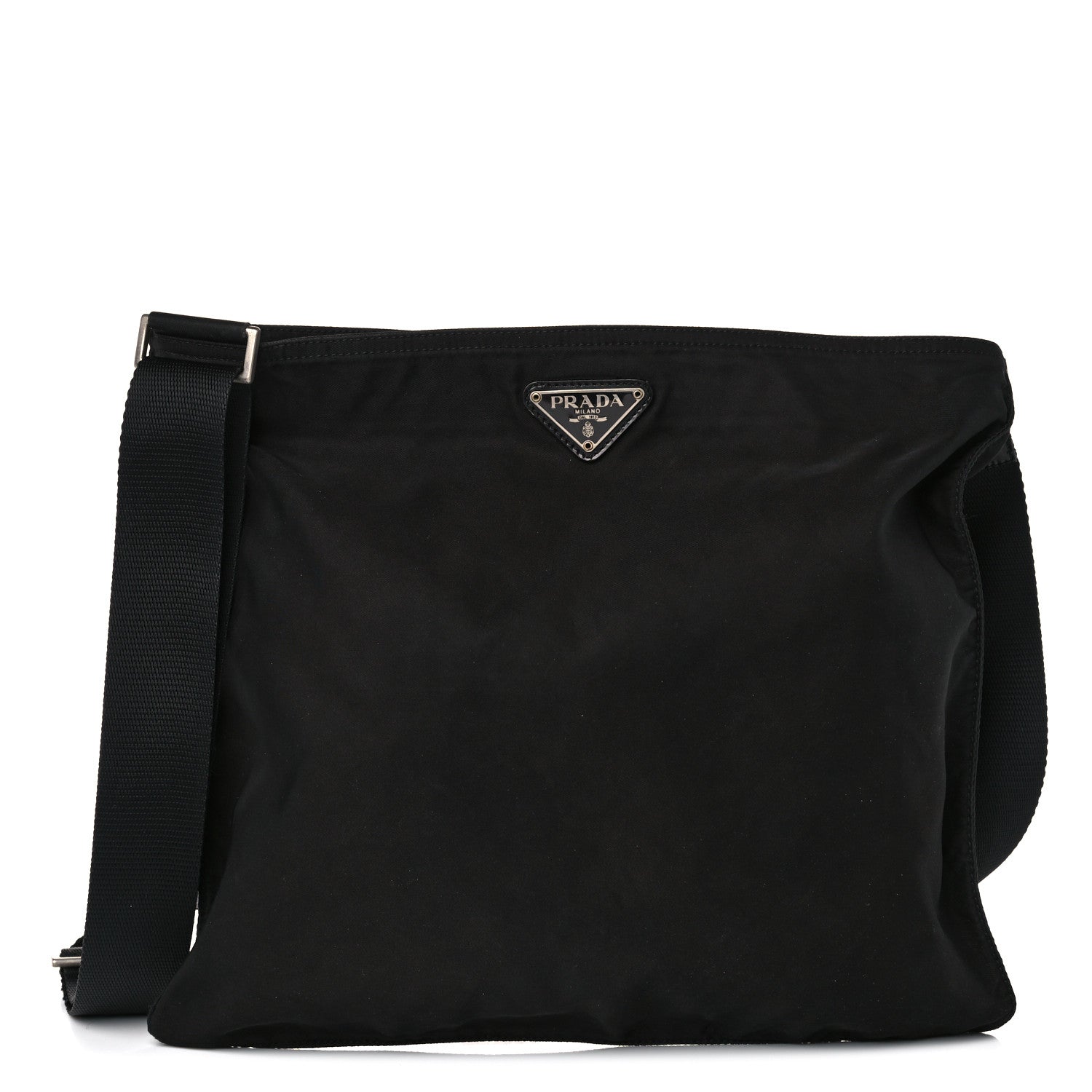 Prada Nylon Vela Flat Messenger Bag Black 1 of 11