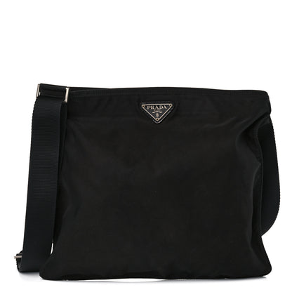 Prada Nylon Vela Flat Messenger Bag Black 1 of 11
