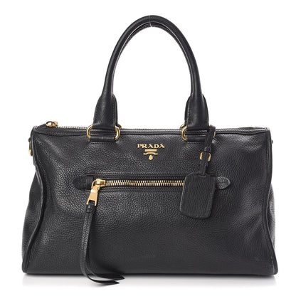 Prada Vitello Daino Shopping Satchel Black 1 of 11