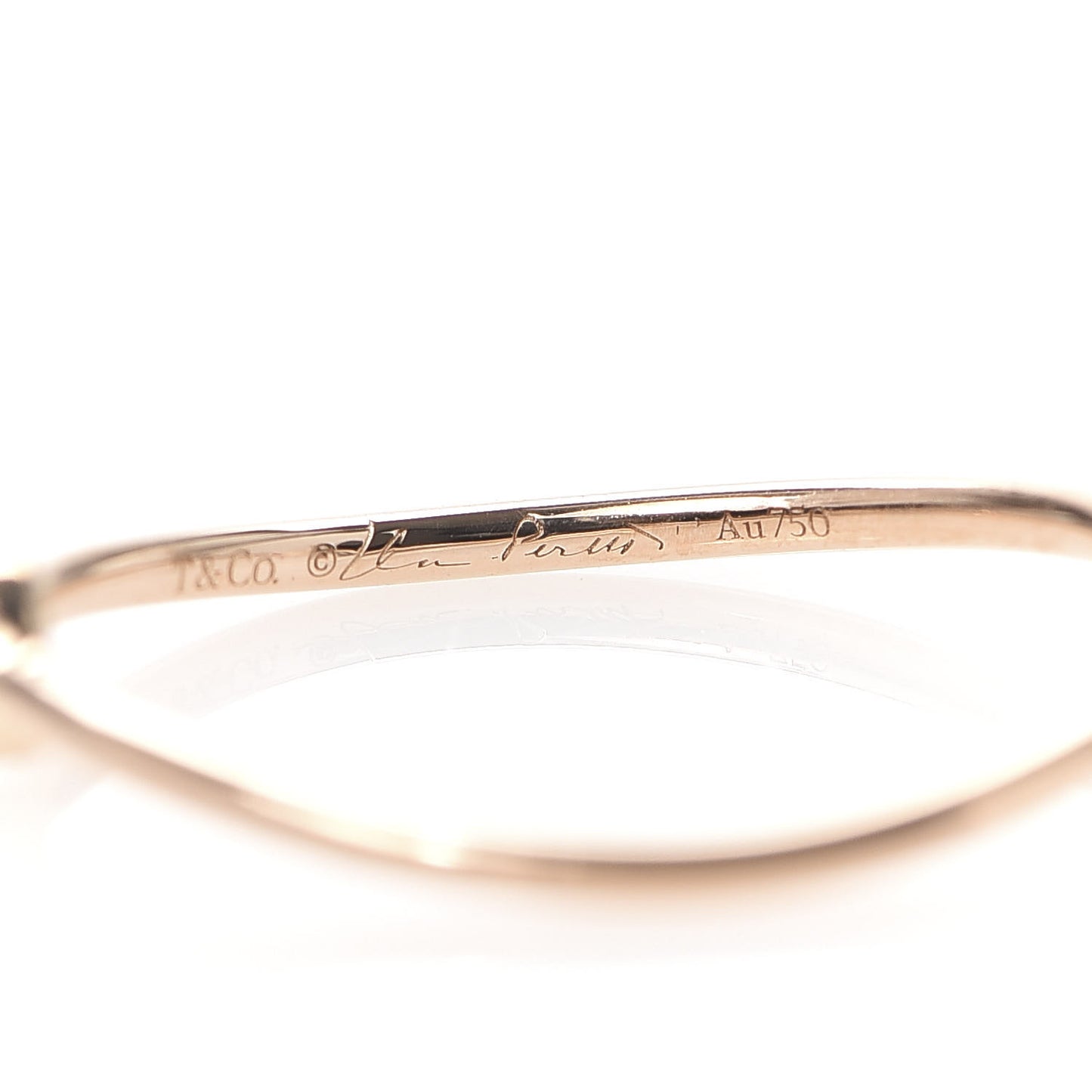 18K Rose Gold Diamond Elsa Peretti Wave Single Row Band Ring 51 5.75