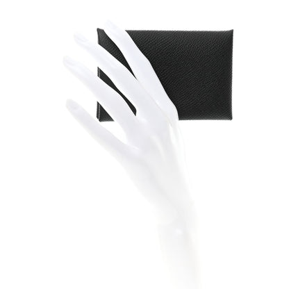 Hermes Epsom Calvi Card Case Black 2 of 8