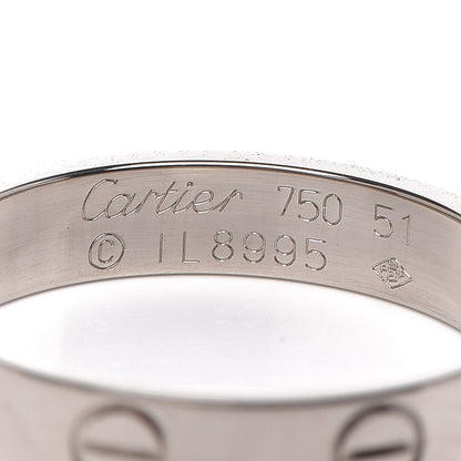 Cartier 18K White Gold 3.5mm LOVE Wedding Band Ring 51 5.75 4 of 4