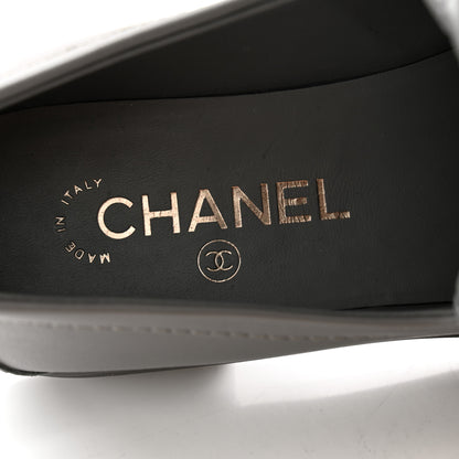 Chanel Lambskin Quilted CC Turnlock Loafers 38.5 Dark Grey 6 of 9