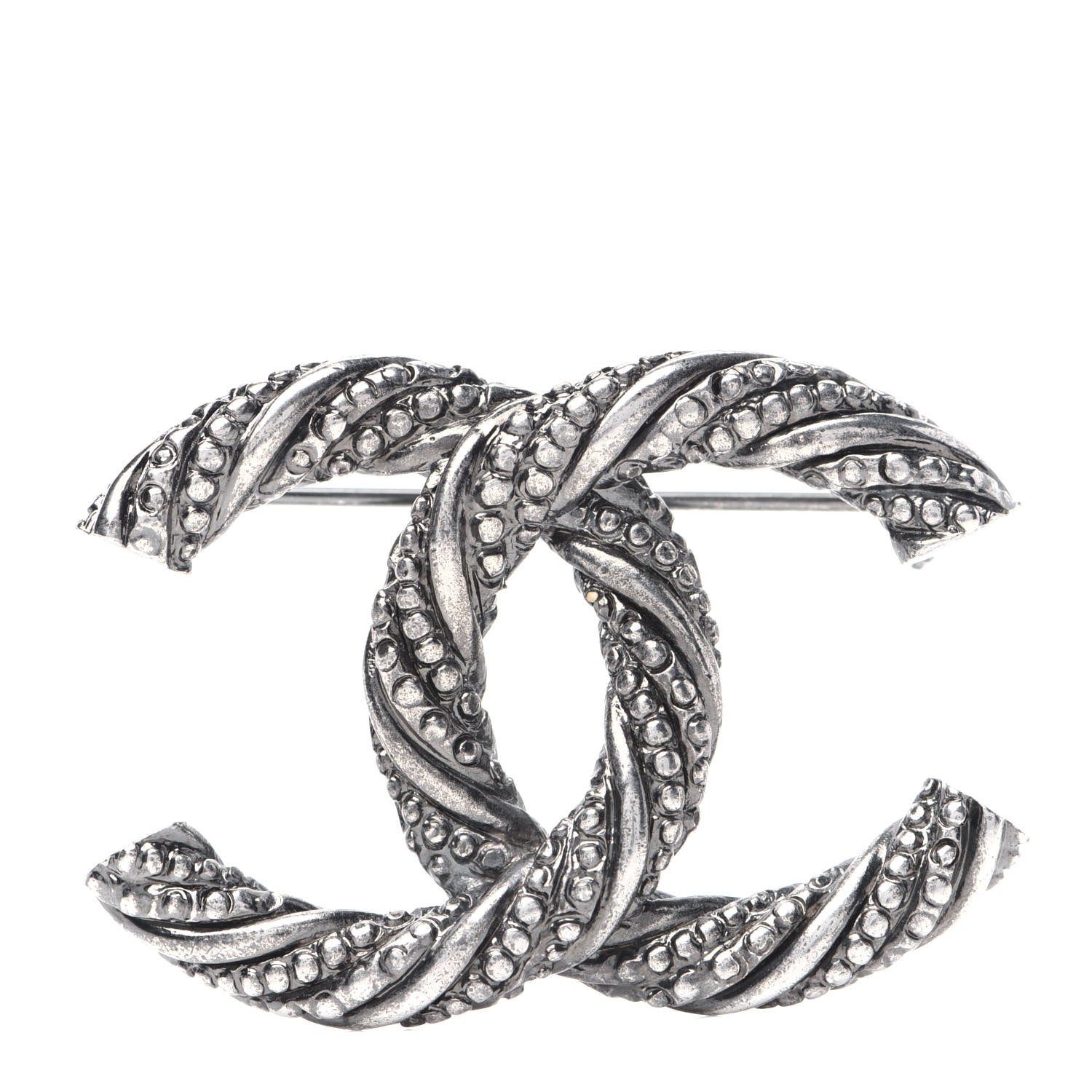 Chanel Crystal CC Brooch Silver 1 of 6