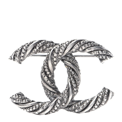 Chanel Crystal CC Brooch Silver 1 of 6