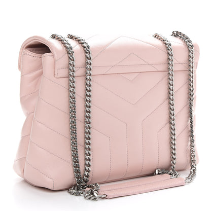 Saint Laurent Calfskin Y Quilted Monogram Small Loulou Chain Satchel Rose Antic 3 of 13