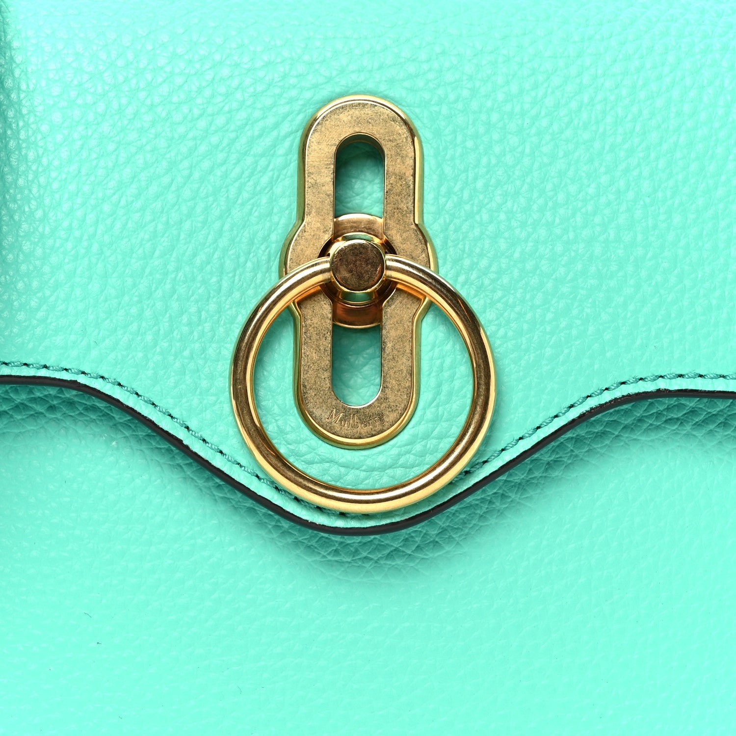Mulberry Small Classic Grain Calfskin Mini Seaton Aqua Green 7 of 9