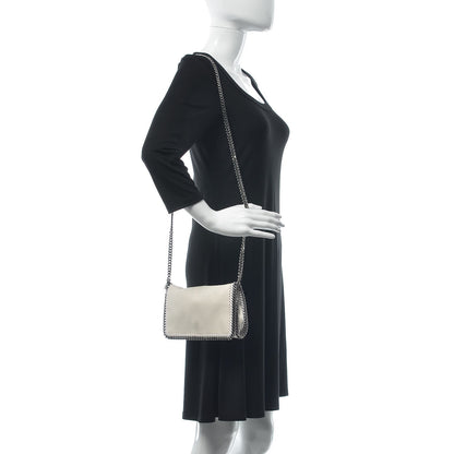 Stella McCartney Shaggy Deer Falabella Fold Over Clutch Chalk 2 of 12
